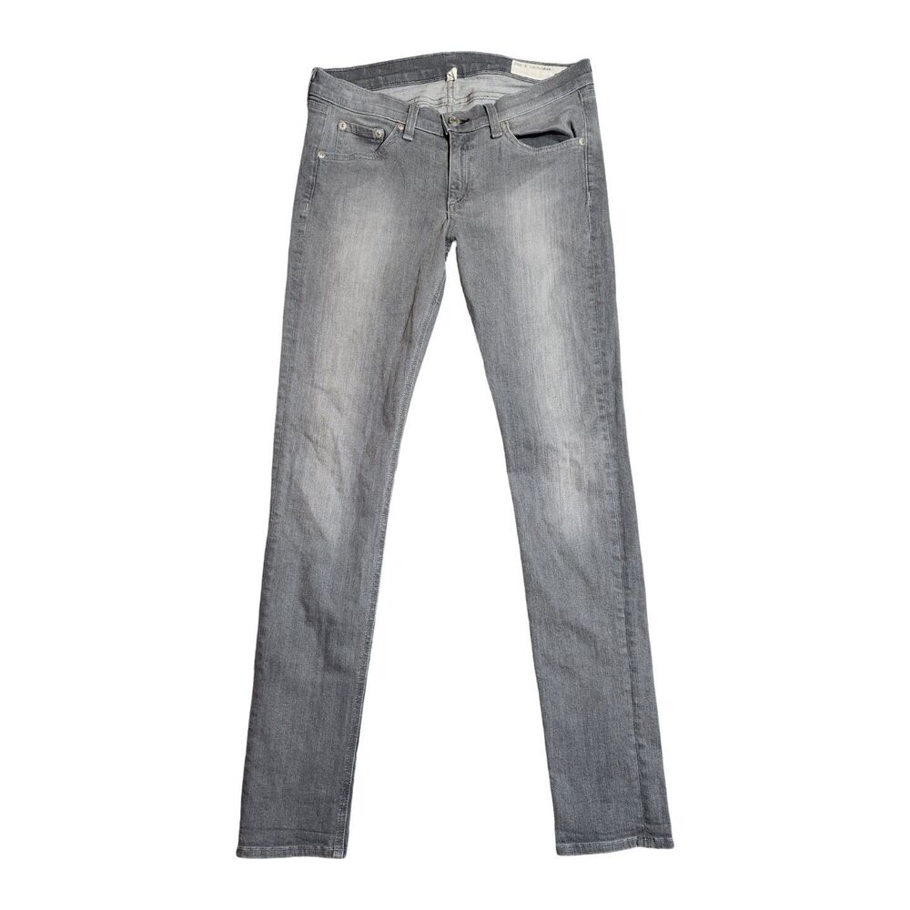 rag & bone The Skinny Jeans in Buxton Gray Stretch Low Rise MADE IN USA